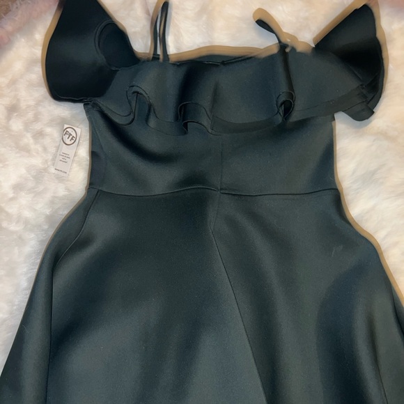 Fashion to Figure Tea-length Emerald Green Flare Ruffle Dress | 1 (Plus Size) - Picture 10 of 14